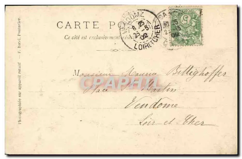 Capela dos Buis — Besançon — Editor E. Borel, n°100 - Verso