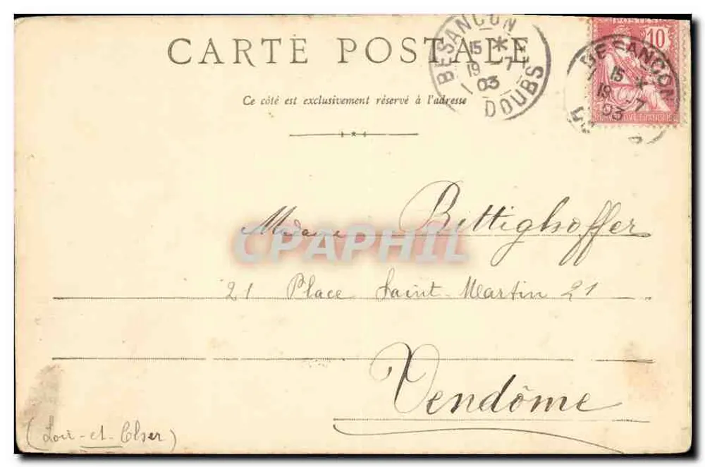 Pensionnat St-Vincent — Chaprais-Besançon (façade Sud-Ouest) - Reverso