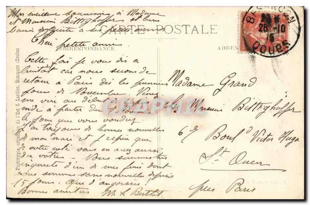 Chalèze - Das Schloss und Route d'Arcier — Umgebung von Besançon (Doubs) — Edition Hury-Bonzon - Rückseite
