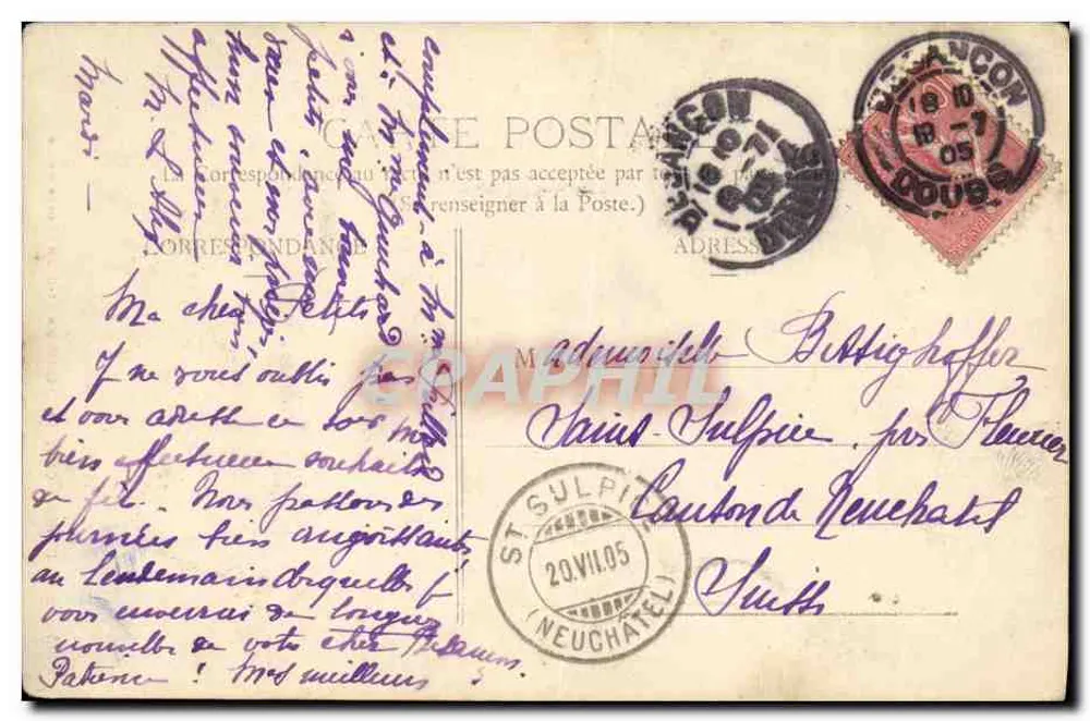 Besançon - Die Kathedrale St-Jean - Schwarze Pforte — unbekannter Verlag, Nr. 3 - Rückseite