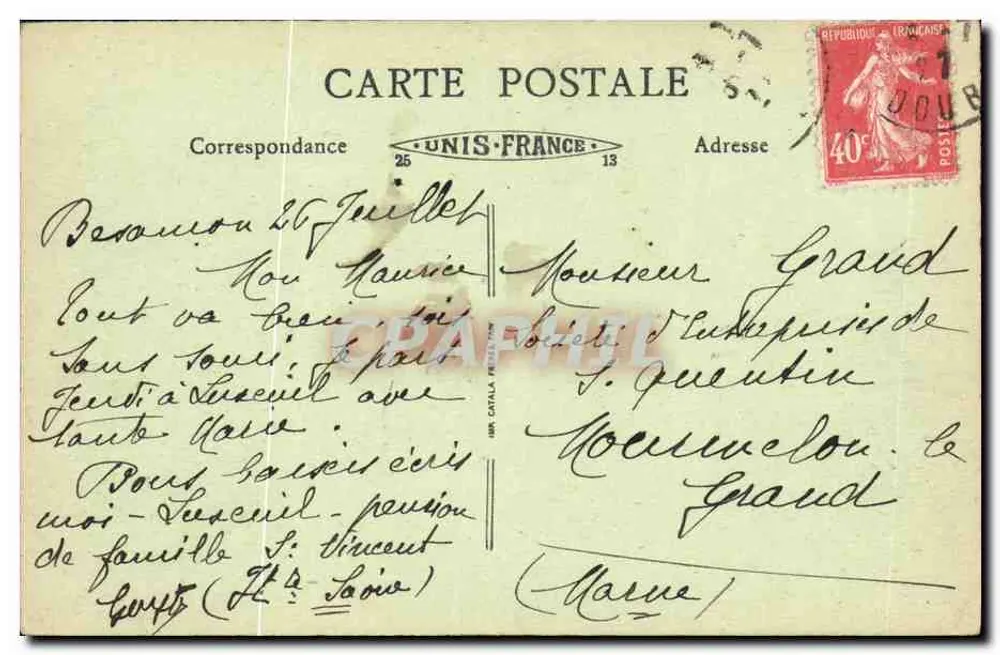 Vale do Doubs na Malate — Besançon — A Franche-Comté - Verso