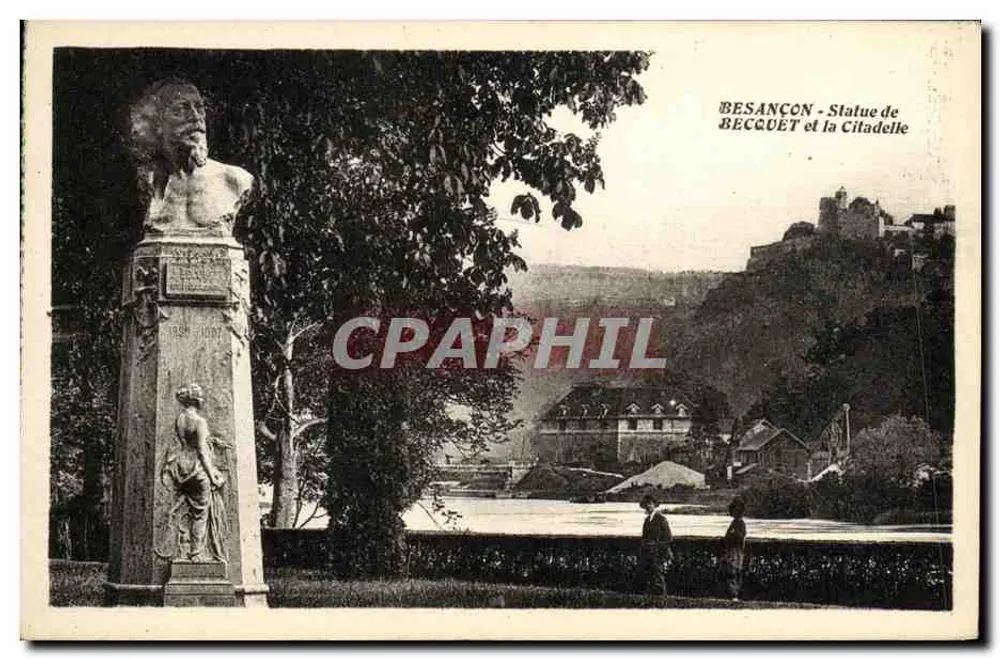 Besançon - Statua di Becquet e la Cittadella - Recto