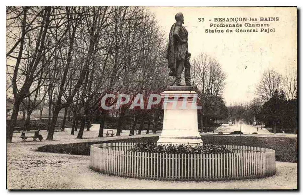 Besançon-les-Bains — Promenade Chamars — Statue des Generals Pajol - Vorderseite