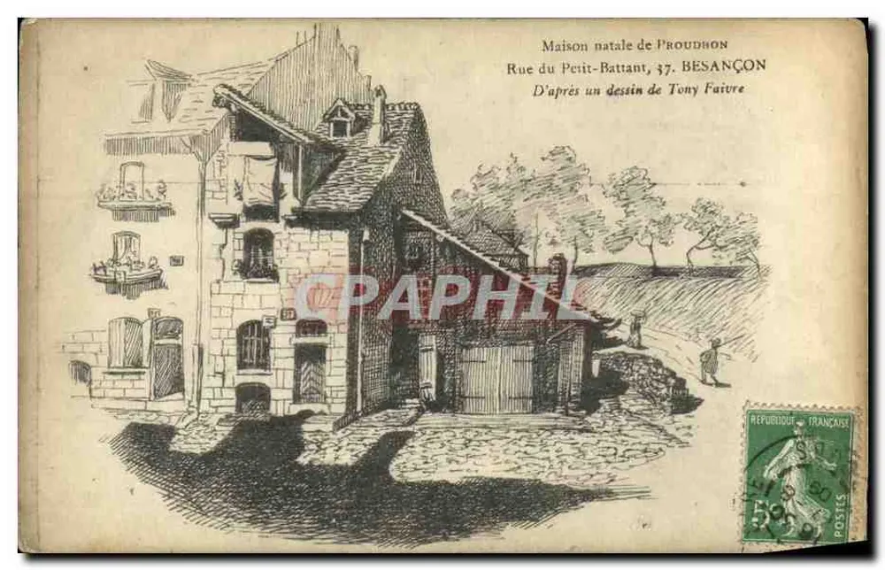 Maison natale de Proudhon — Rue du Petit-Battant, 37, Besançon — éditeur non visible, n° de série non lisible - Vorderseite