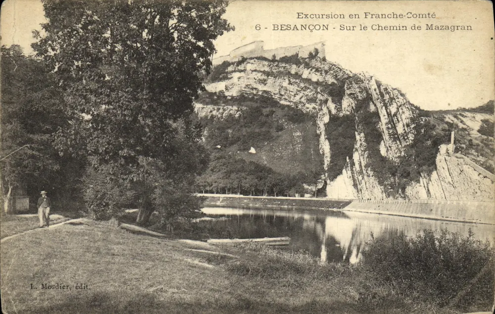 BESANÇON - Sobre o Caminho de Mazagran — Excursão na Franche-Comté — L. Mosdier, editor, n°6 - Frente