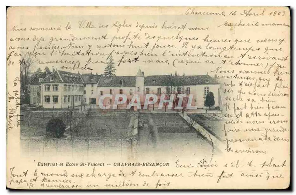 Externato e Escola St-Vincent — CHAPRAIS-BESANÇON - Frente
