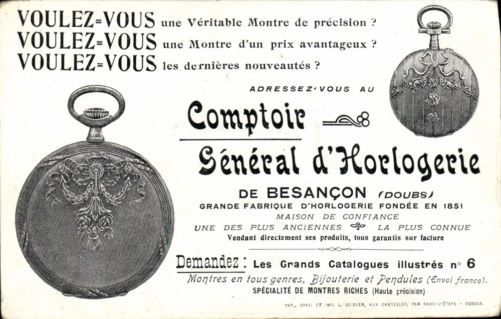 Besançon — Römische Säulen — Cliché Veulet, Besançon - Vorderseite