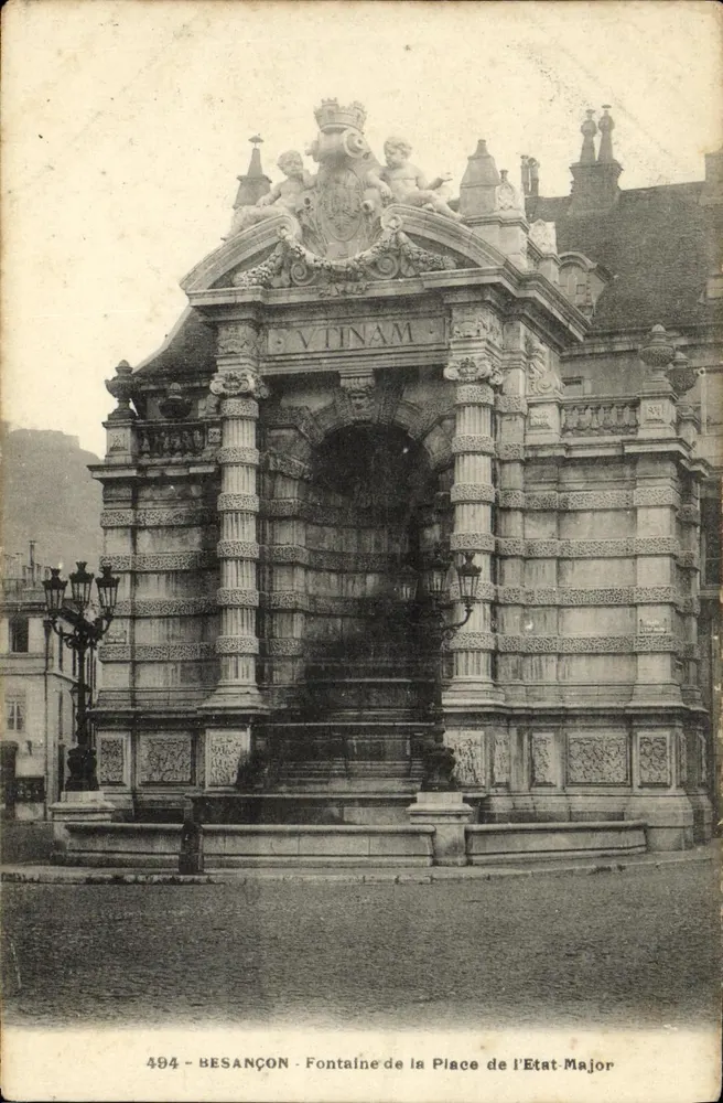 Besançon — Fontäne der Place de l'Etat-Major — unbekannter Verleger, Nr. 494 - Vorderseite