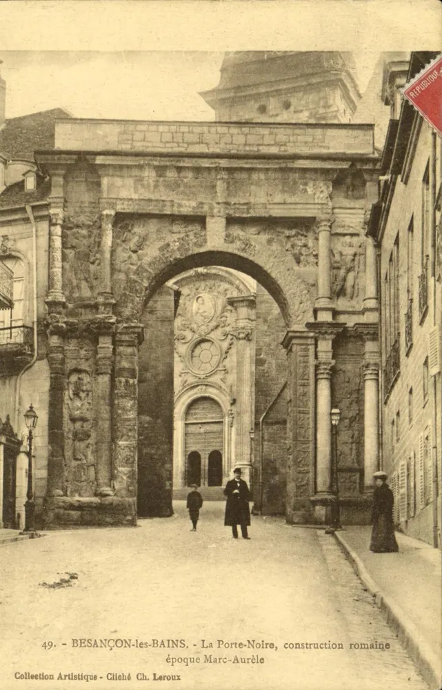 Besançon-les-Bains — Die Schwarze Pforte, römische Bauwerke aus der Zeit des Marcus Aurelius — Künstlerische Sammlung, Foto von Ch. Leroux - Vorderseite