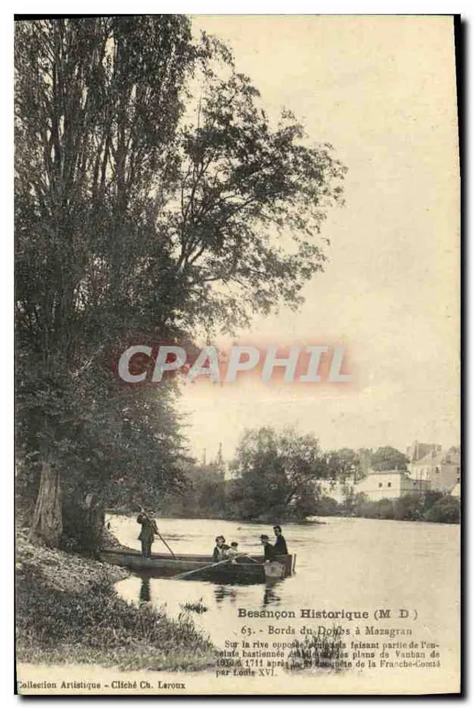 Ufer des Doubs in Mazagran — Besançon Historisch (M D) — Künstlerische Sammlung, Aufnahme von Ch. Leroux - Vorderseite