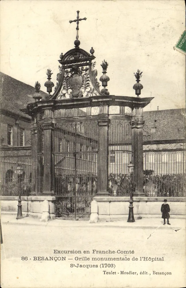 Besançon — Monumentale Tor des Krankenhauses Saint-Jacques (1703) — Teulet-Mosdier, Verlag, Besançon - Vorderseite