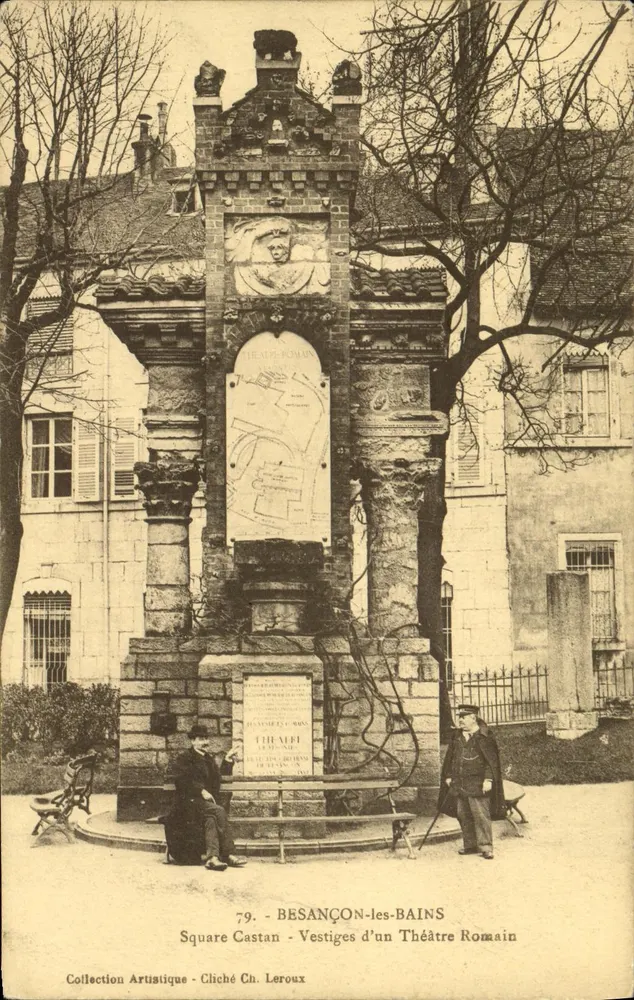BESANÇON-les-BAINS — Überreste eines römischen Theaters — Künstlerische Sammlung, Foto von Ch. Leroux, n°79 - Vorderseite