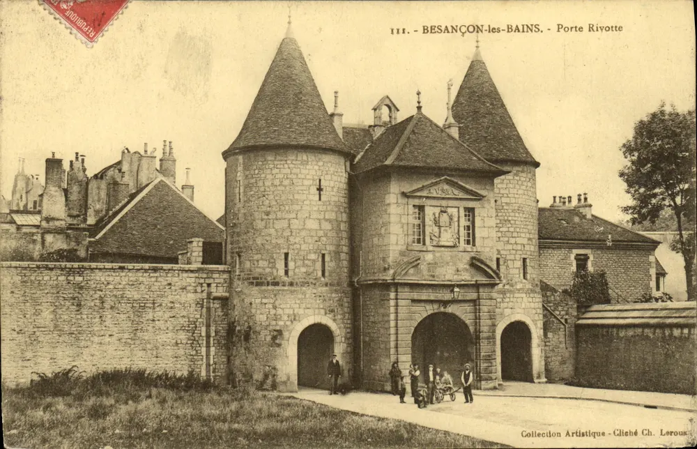 Besançon-les-Bains — Porta Rivotte — Coleção Artística, Cliché Ch. Leroux - Frente