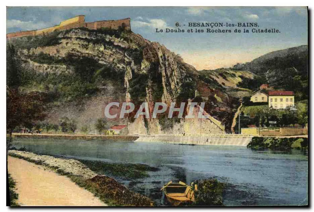 Besançon-les-Bains — Der Doubs und die Felsen der Zitadelle — Établissements C. Larrier, Besançon - Vorderseite