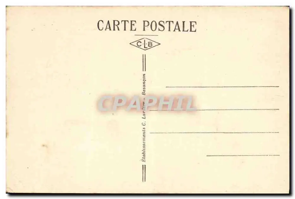 Besançon-les-Bains — Der Doubs und die Felsen der Zitadelle — Établissements C. Larrier, Besançon - Rückseite