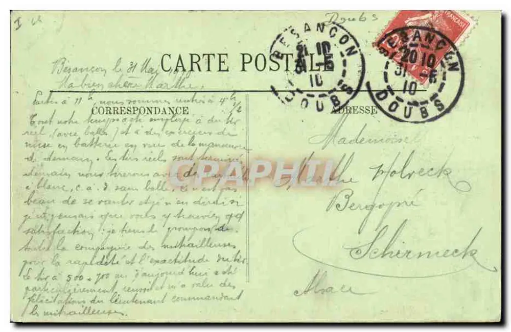 Besançon — Ansicht zur Kathedrale und zur Zitadelle — LL. n°4 - Rückseite