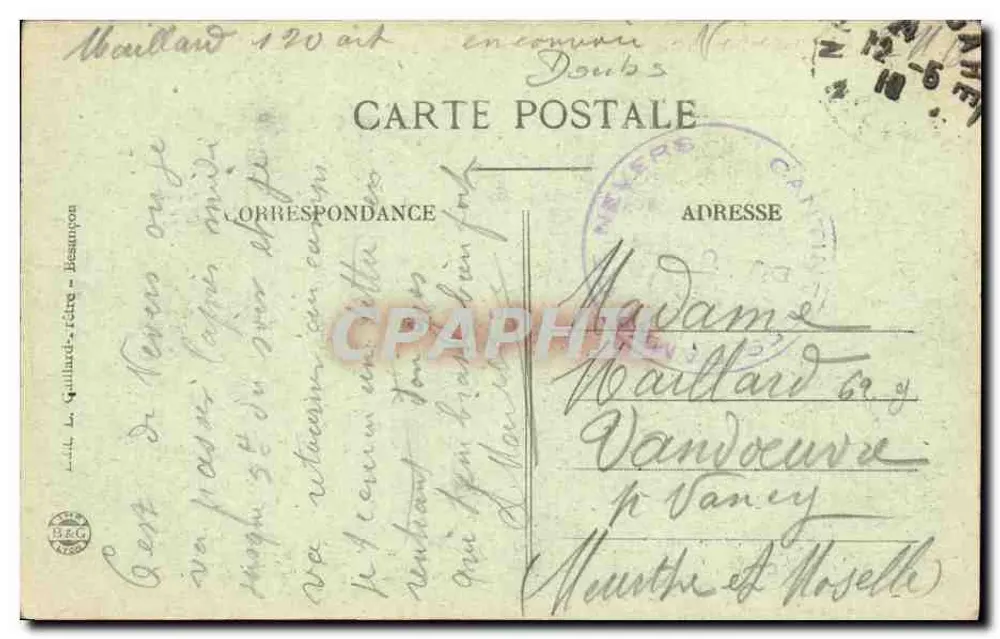 Besançon — Der Doubs, Pont Battant und die Ufer — Ausflug in die Franche-Comté, n°137 - Rückseite