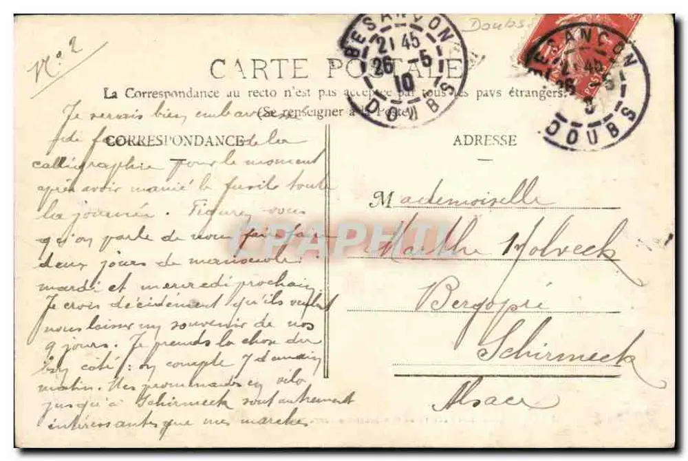 Die Felsen der Zitadelle in Tarragnoz — Besançon — Französische Republik - Rückseite