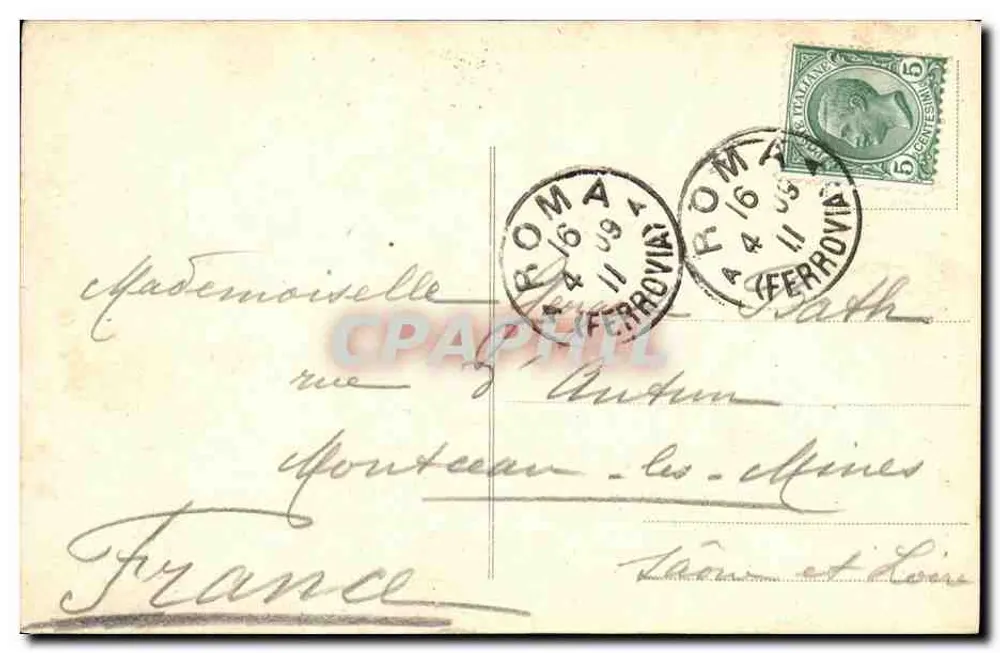 Roma - O Pincio — vista da fonte com estátua e vista do domo — editor A.B. n° 2594 - Verso