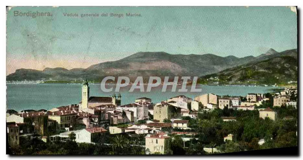 Bordighera — Allgemeiner Blick auf den Borgo Marina — Verlag G. Nino Albertieri, Nr. 344 - Vorderseite