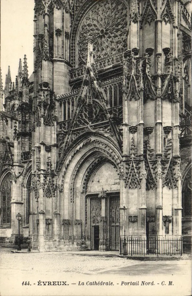 ÉYREUX — Die Kathedrale — Nordportal — C.M. - Vorderseite