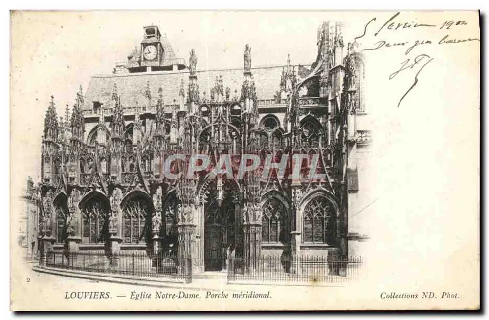 Louvières — Kirche Notre-Dame, südlicher Portal — Collections ND. Phot. - Vorderseite