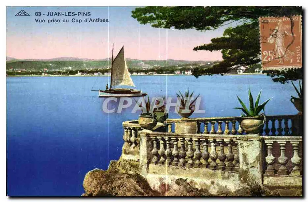 Juan-les-Pins — Aussicht vom Cap d'Antibes — Druckerei CAP Straßburg - Vorderseite