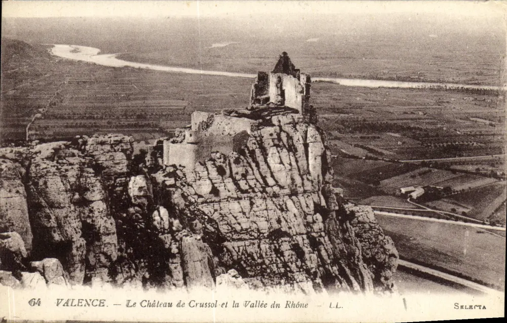 Valence — Schloss Crussol und die Rhône-Tal — L.L. — Selecta - Vorderseite
