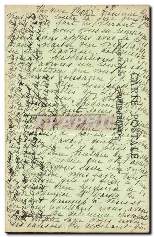 Valence (Drôme) — Interior da Casa das Cabeças — editor Lux, n° 145 - Verso