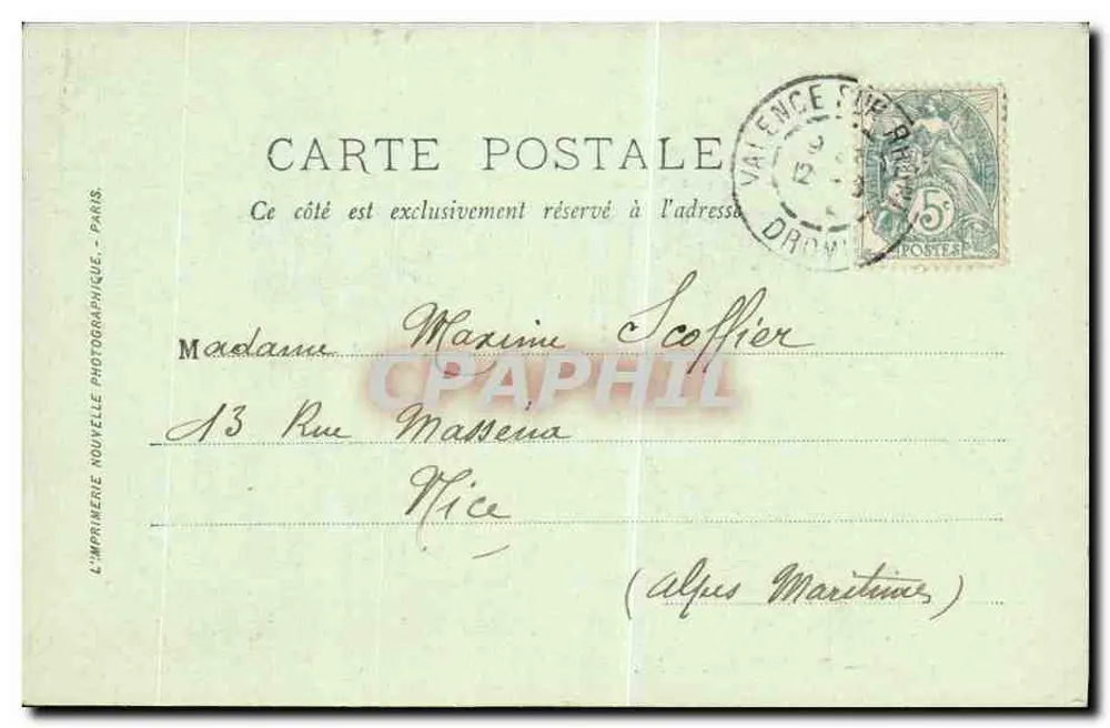 Valence — Rue du Tunnel — LL. — E. Collis - Verso