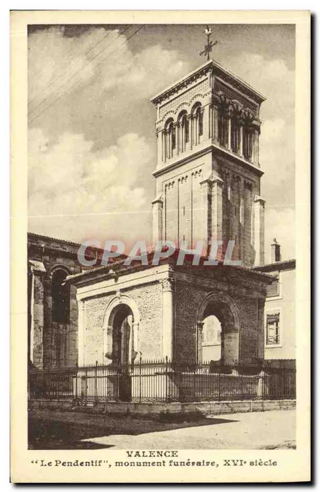Valência — "Le Pendentif", monumento funerário do século XVI — Coleção do Grand Bazar de la Croix em Valência - Frente