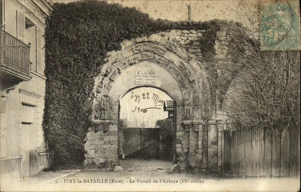 Ivry-la-Bataille (Eure) — Der Portal der Abtei (9. Jahrhundert) — Philémon Ott, Buchhändler-Verleger - Vorderseite