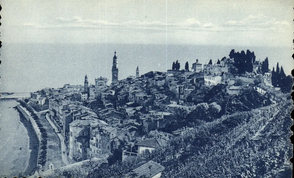 Menton — A Alta Cidade — Editada pela Assembleia Nacional das Capucinas, Paris - Frente