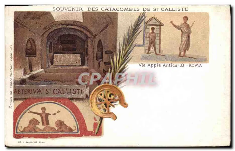 Katakomben von Saint-Calliste — Erinnerung an die Katakomben von Saint Calliste — UT. L. SALOMONE ROMA - Vorderseite