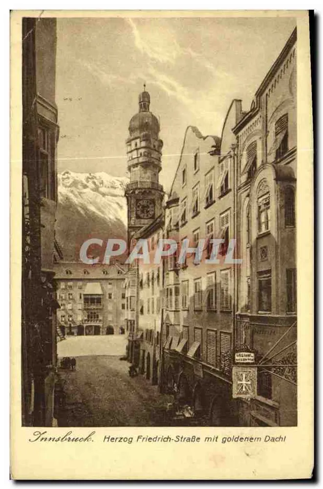 Innsbruck — Herzog Friedrich-Straße mit goldener Dachkante — Verlag GRAHAM, n° 6217 - Vorderseite