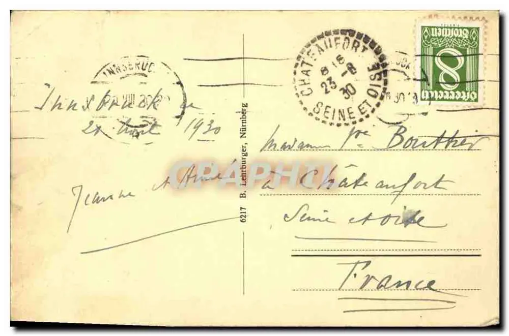 Innsbruck — Herzog Friedrich-Straße mit goldener Dachkante — Verlag GRAHAM, n° 6217 - Rückseite