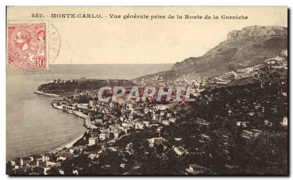 Monte-Carlo - Allgemeiner Blick von der Corniche Straße — Verlag OLETTA, Nr. 852 - Vorderseite