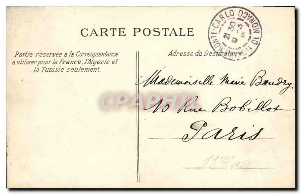 Monte-Carlo — Allées do Casino — Editor: Monaco - Verso
