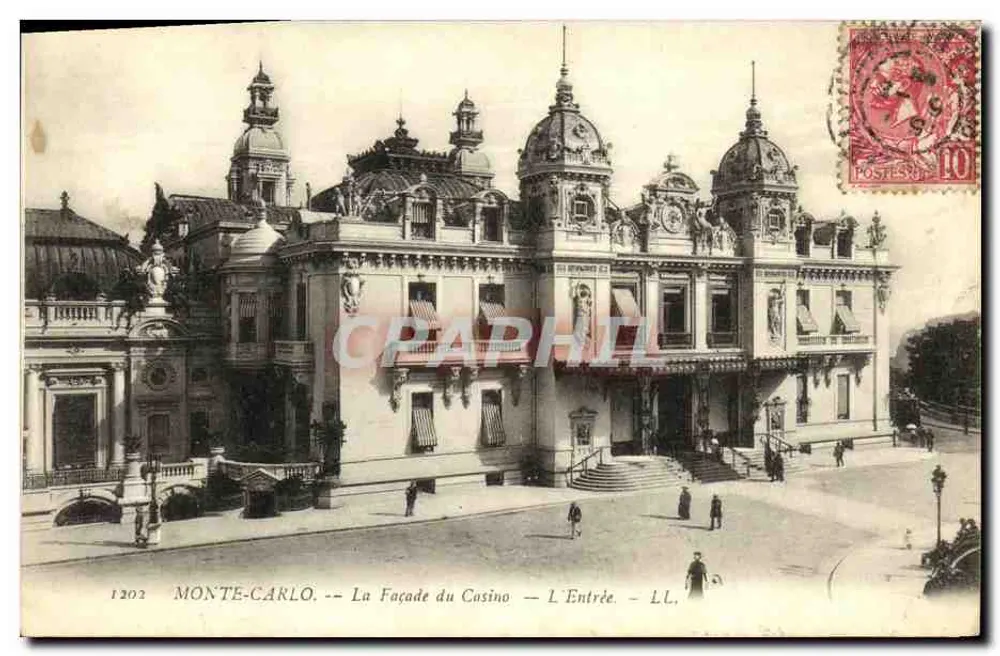 Monte-Carlo — Die Fassade des Casinos — Die Eingangstür — L.L. - Vorderseite