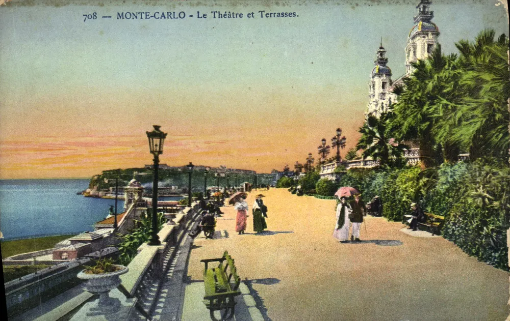 Monte-Carlo — Das Theater und Terrassen — Edition Bilettia, Nice, n°708 - Vorderseite