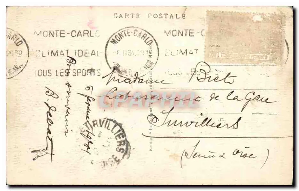 Monte Carlo - O Casino, lado sul — Graphil, n° 120 - Verso