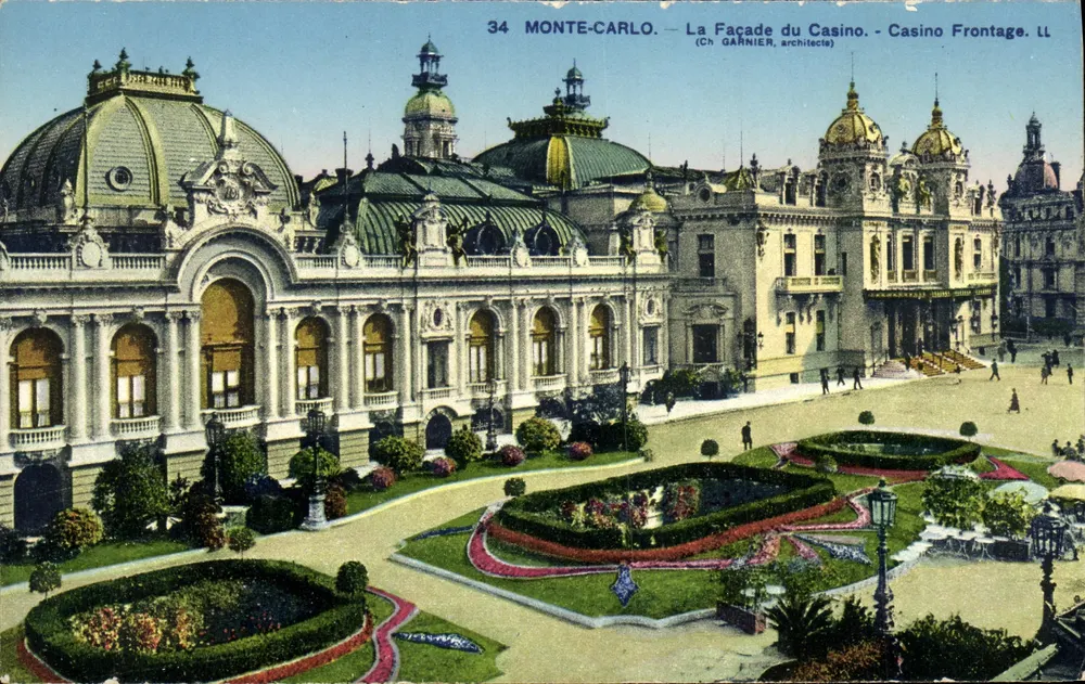 Monte-Carlo — La Façade del Casinò. - Fronte del Casinò. LL (Ch. Garnier, architetto) - Recto