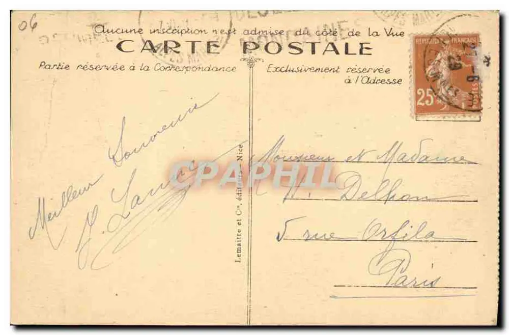 A Vale do Var em Puget-Théniers — vista panorâmica — Lemaître et Cie, editor - Verso