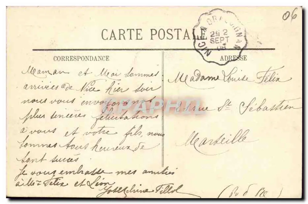 Cailhan - A Capela — editor L. Olive, depositário Toulon, foto Guende, Marseille - Verso