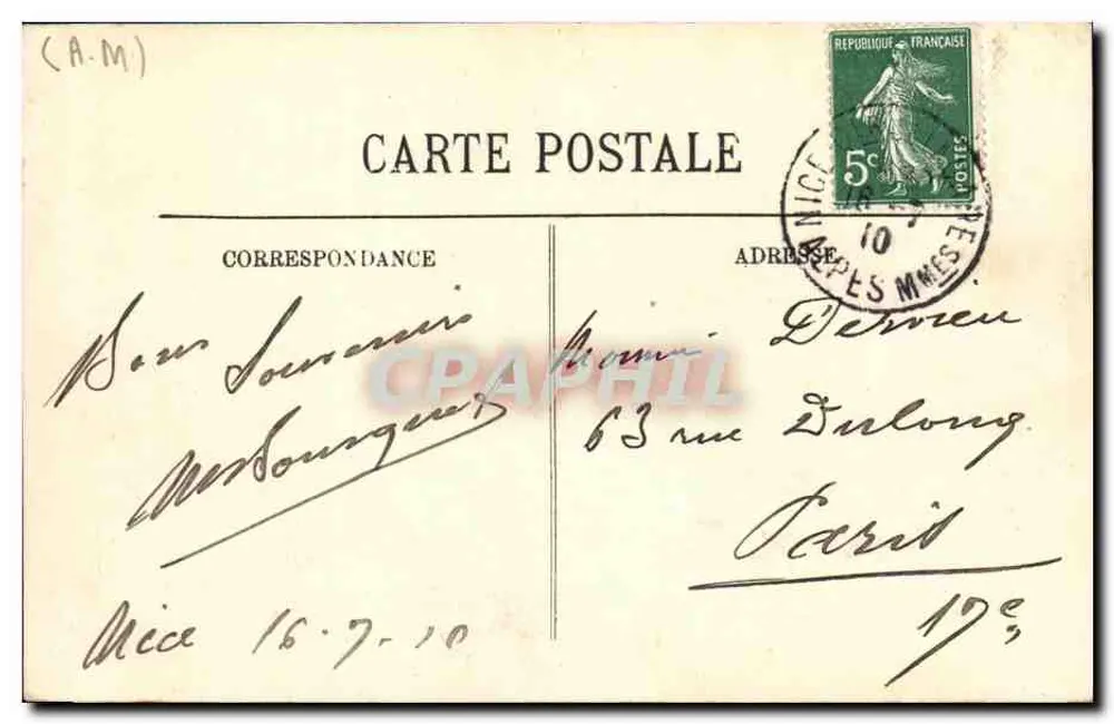 Valle del Paillon — Monasterio de San Pons — I.L. - Reverso