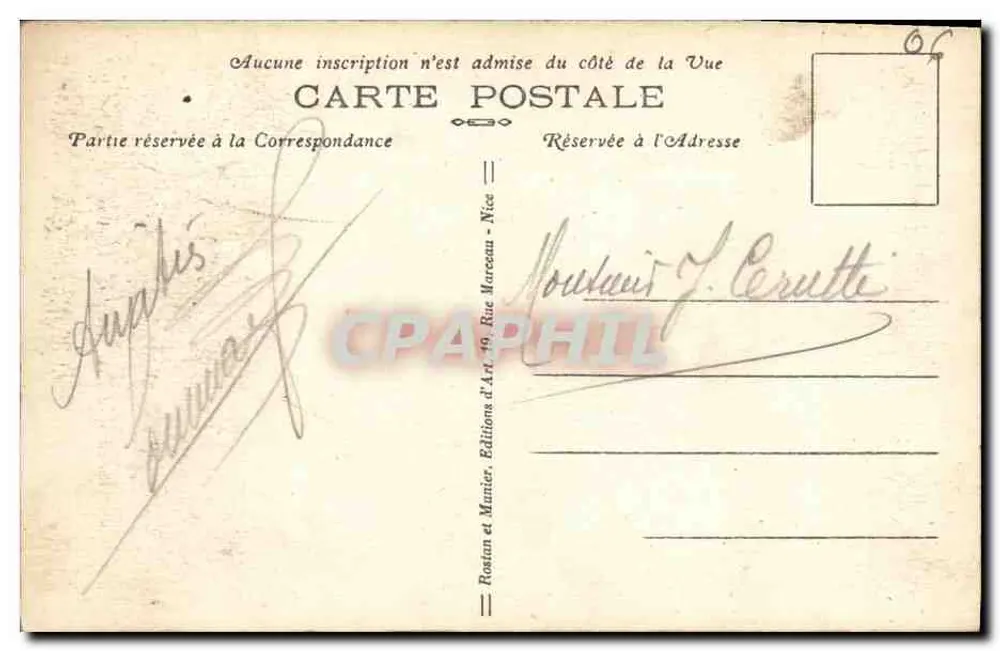 Frau am Fenster — Côte d'Azur — Éditions Rostan et Manier, Nr. 34 - Rückseite