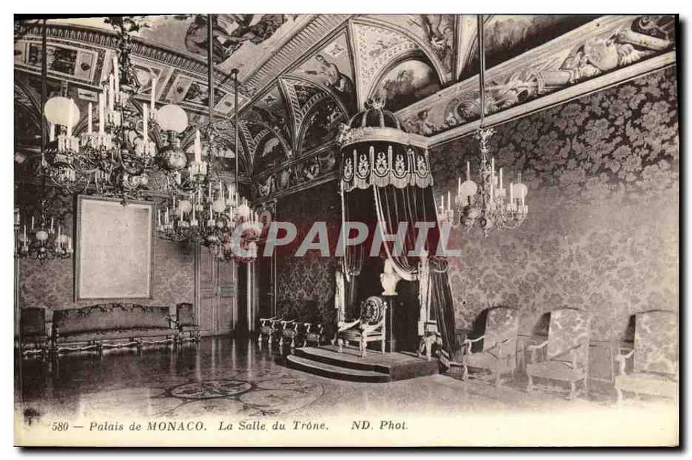 Palácio de MONACO. A Sala do Trono — ND. Fotografia — n° 580 - Frente