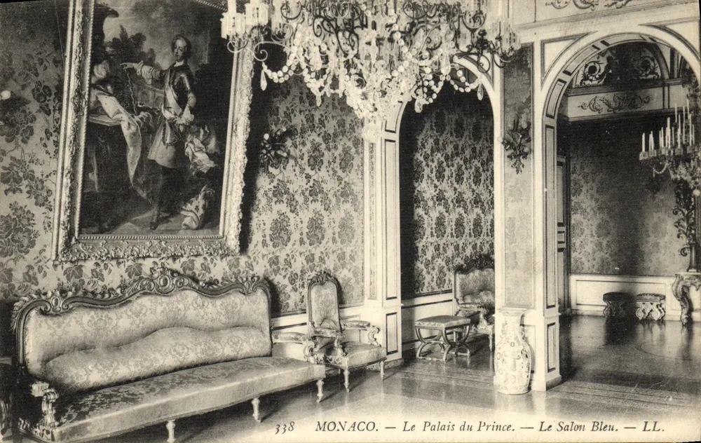 Mônaco — O Palácio do Príncipe — O Salão Azul — LL. — n° 338 - Frente