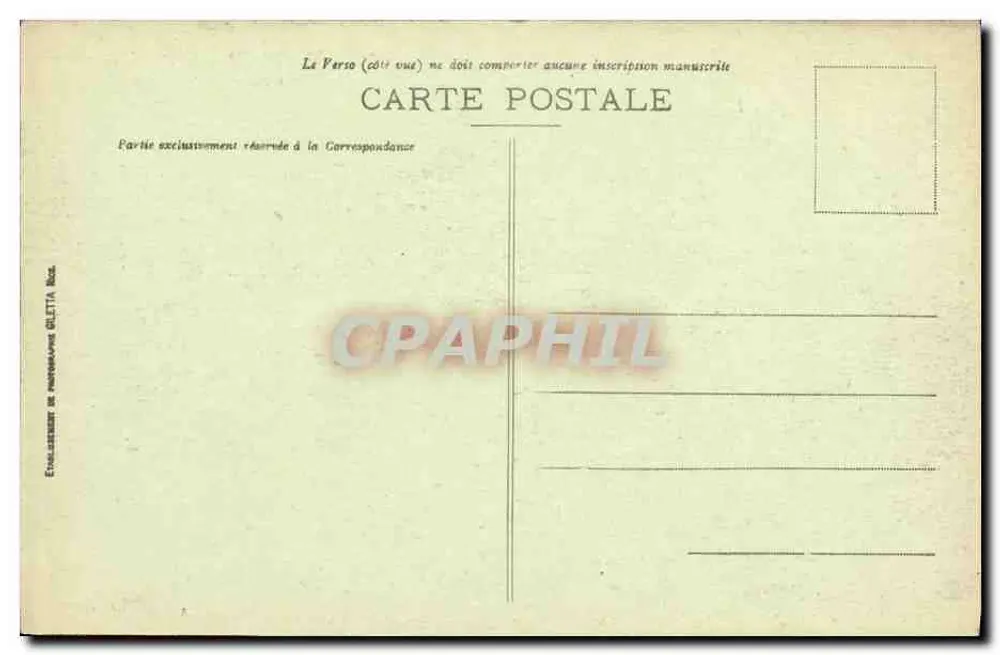 Mônaco - Cour d'honneur, Palácio do Príncipe — Edição Giletta, n° 724 - Verso