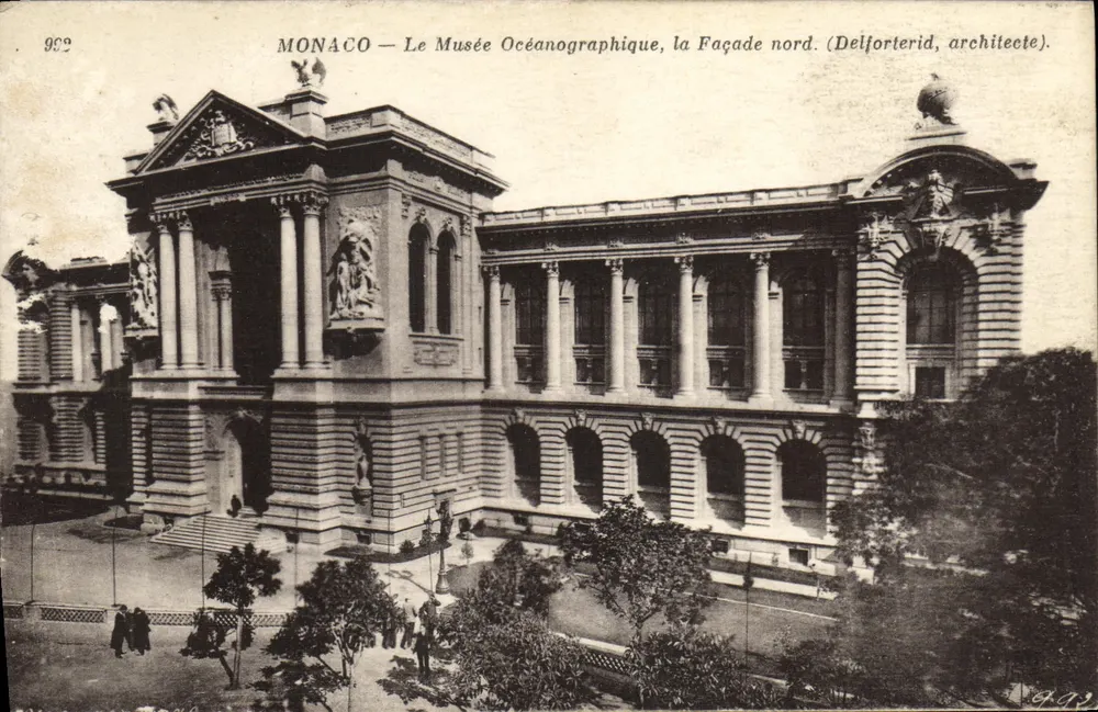 Monaco — Le Musée Océanographique, la Façade nord. (Delforterid, architecte). - Frente